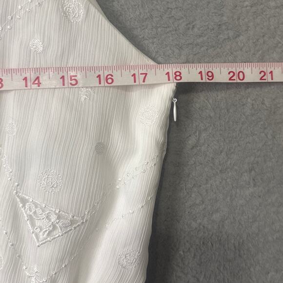 WHBM Midi Dress Embroidered Gypsy White Size 10 NWT Sophisticated Elevated Style - Picture 3 of 9